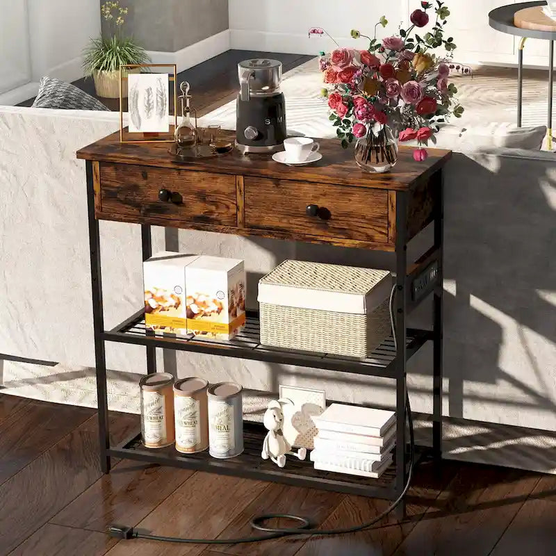Table d'entrée avec station de charge / Table console étroite