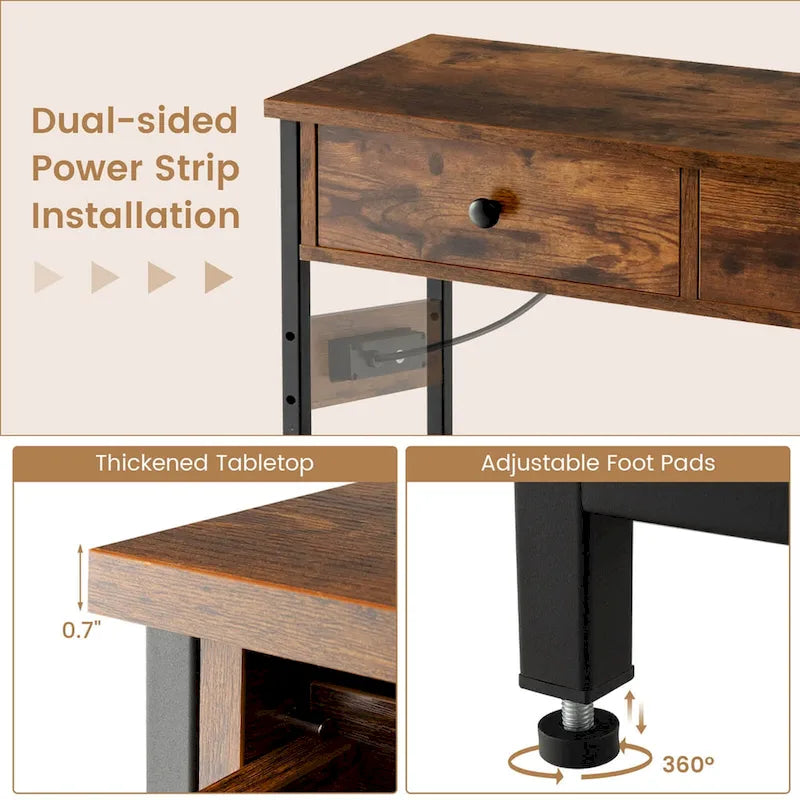 Table d'entrée avec station de charge / Table console étroite