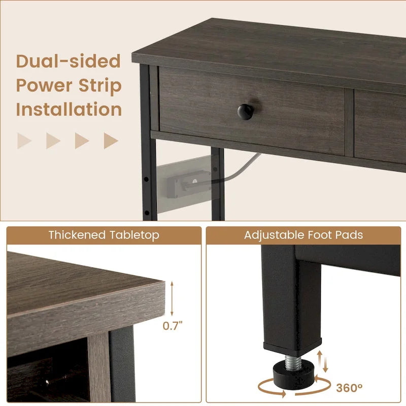 Table d'entrée avec station de charge / Table console étroite