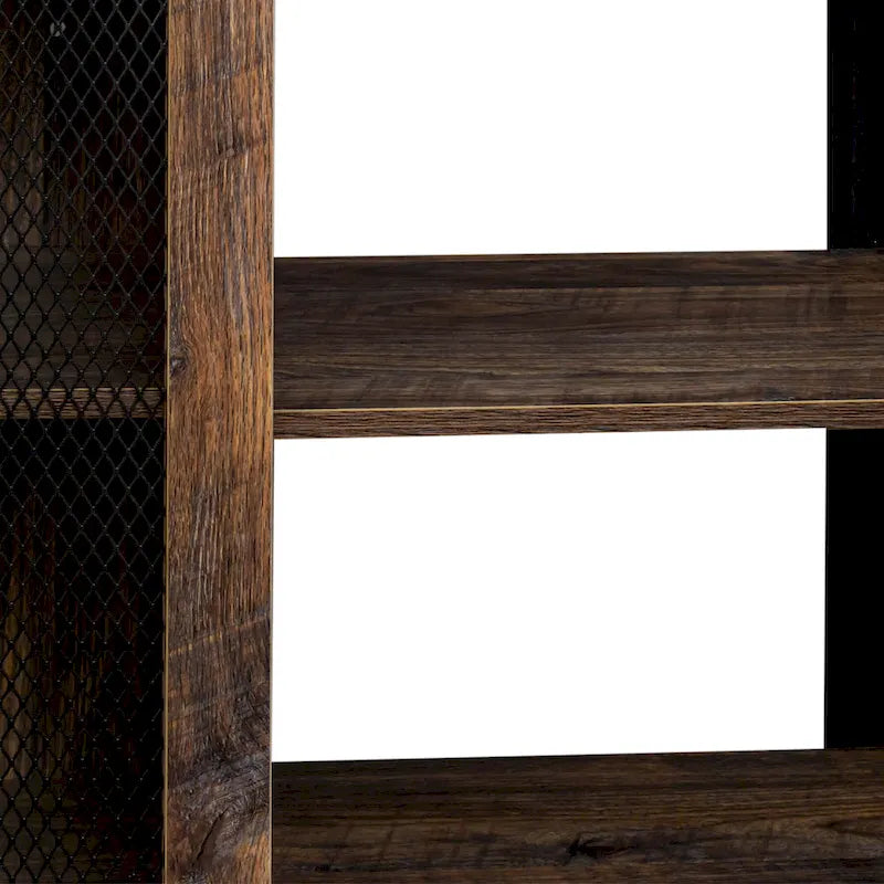 Meuble TV de style industriel/ferme avec 4 étagères et 2 armoires de rangement pour salons et cuisines