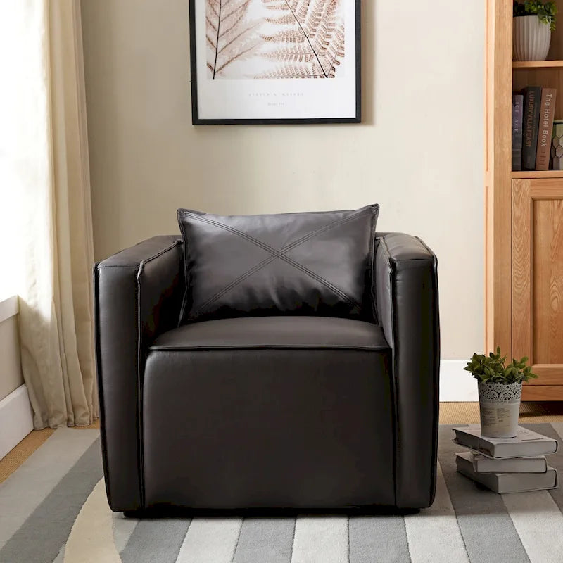 Chaise d'appoint rembourrée en vinyle respirant au design moderne