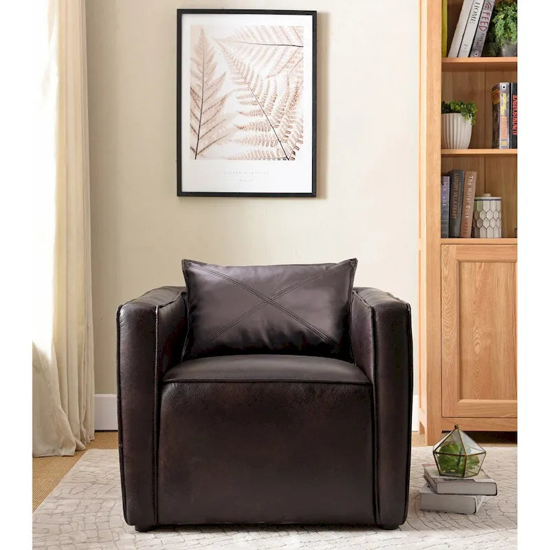 Chaise d'appoint rembourrée en vinyle respirant au design moderne