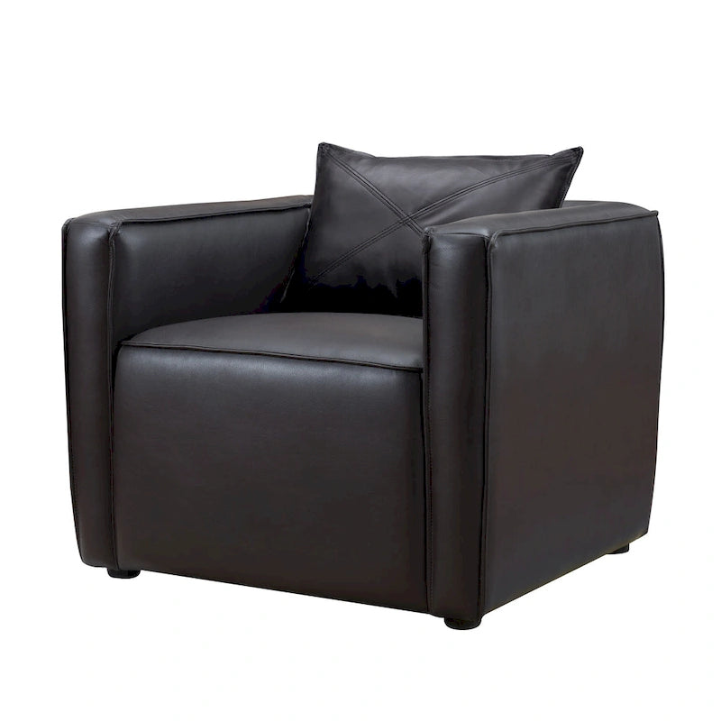 Chaise d'appoint rembourrée en vinyle respirant au design moderne