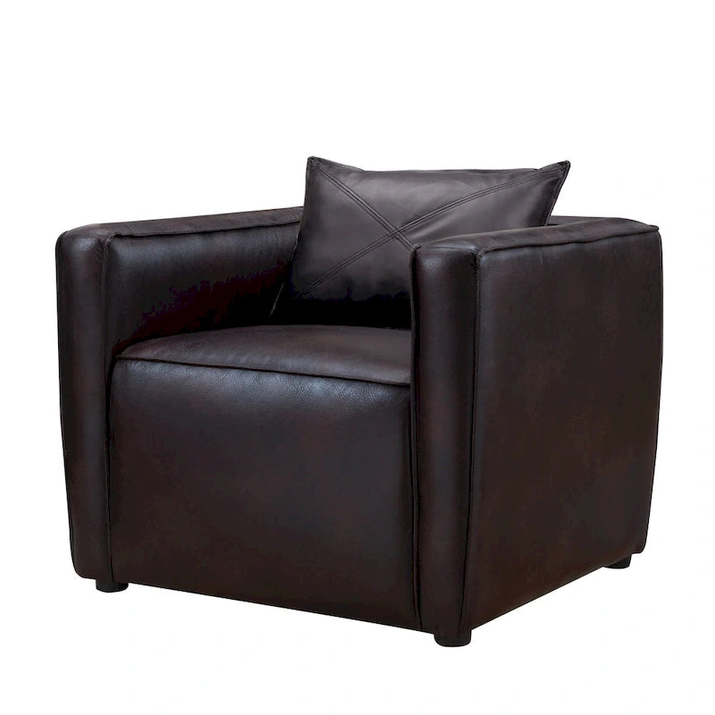 Chaise d'appoint rembourrée en vinyle respirant au design moderne