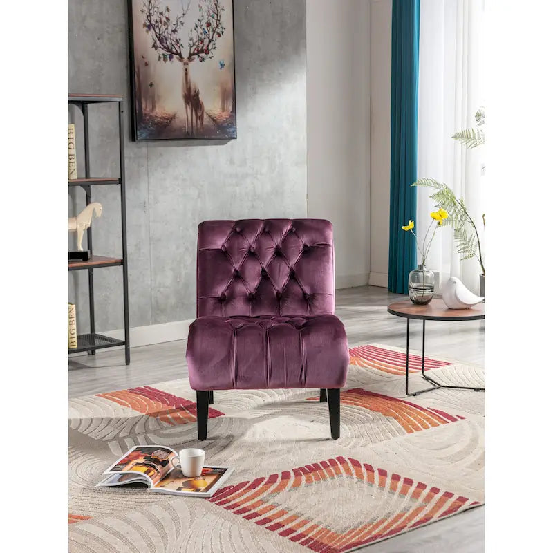 Chaise de loisirs rembourrée en velours pour le salon