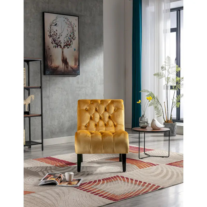 Chaise de loisirs rembourrée en velours pour le salon