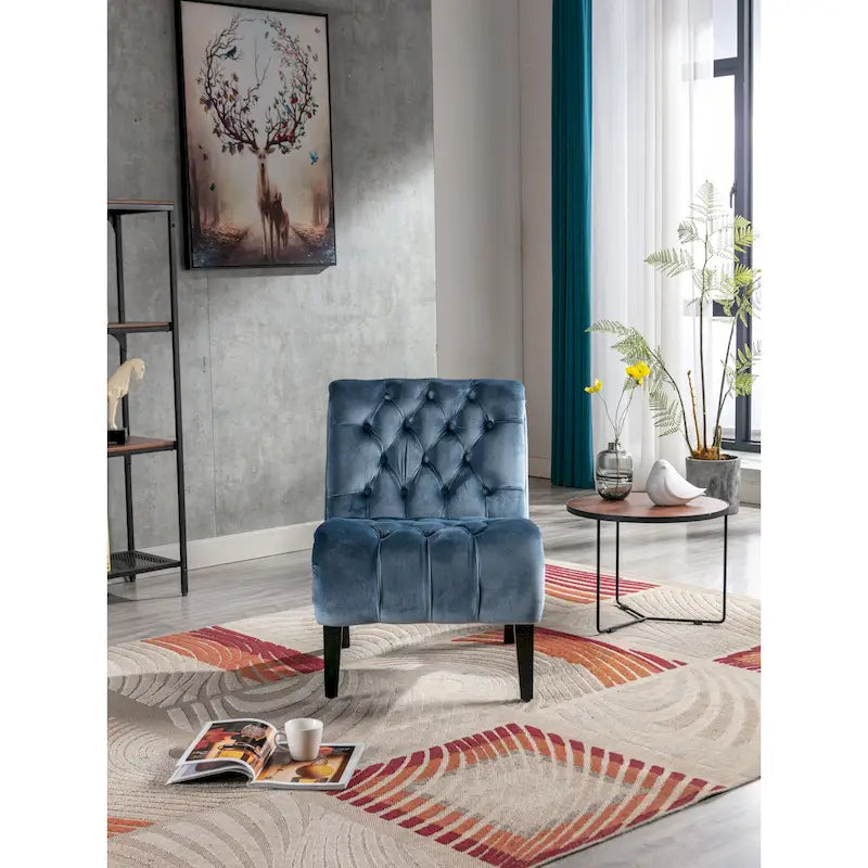 Chaise de loisirs rembourrée en velours pour le salon