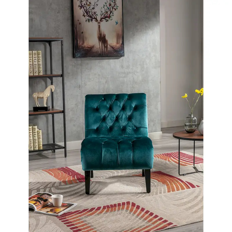 Chaise de loisirs rembourrée en velours pour le salon