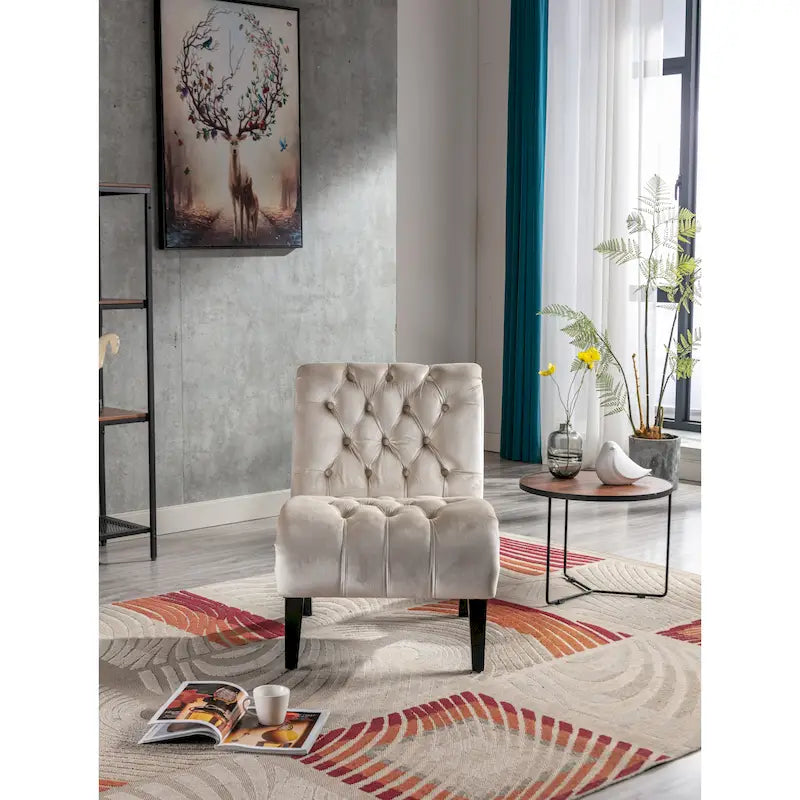 Chaise de loisirs rembourrée en velours pour le salon