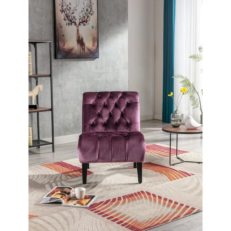 Chaise de loisirs rembourrée en velours pour le salon