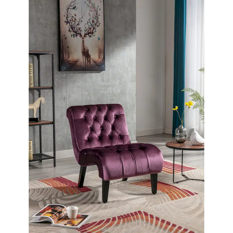 Chaise de loisirs rembourrée en velours pour le salon