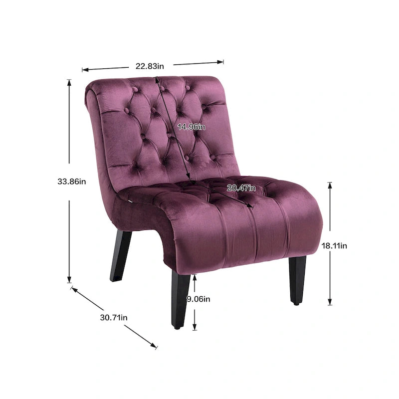 Chaise de loisirs rembourrée en velours pour le salon