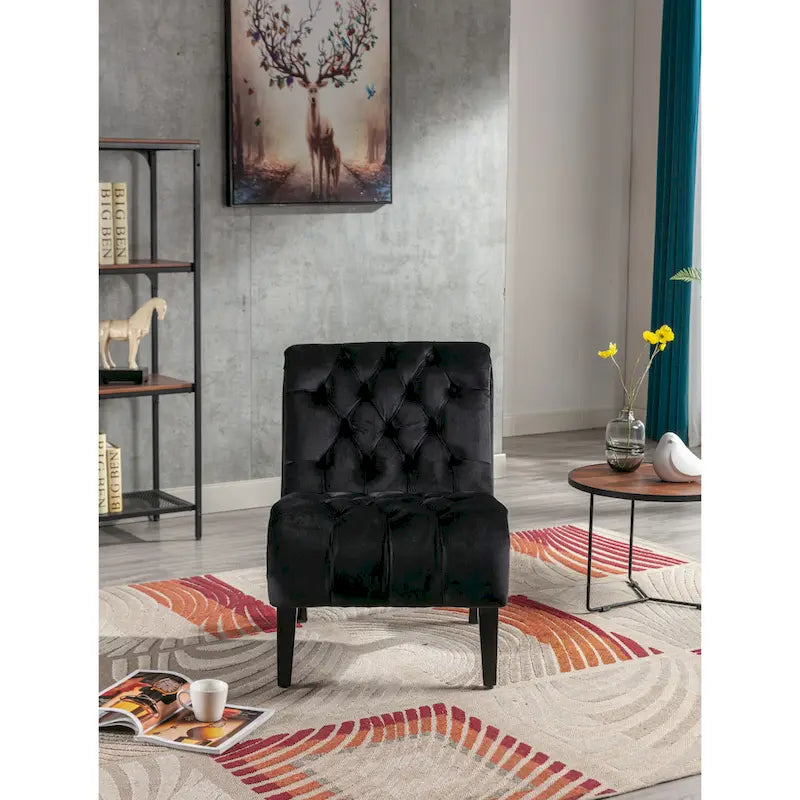 Chaise de loisirs rembourrée en velours pour le salon