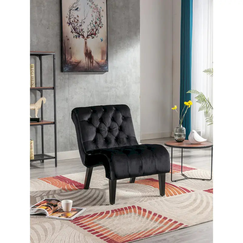 Chaise de loisirs rembourrée en velours pour le salon