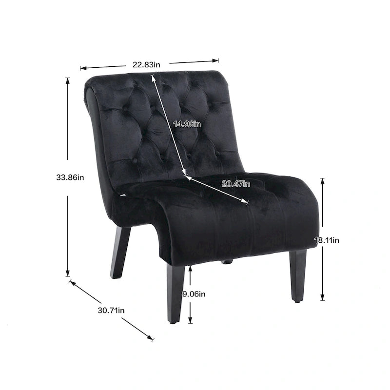 Chaise de loisirs rembourrée en velours pour le salon