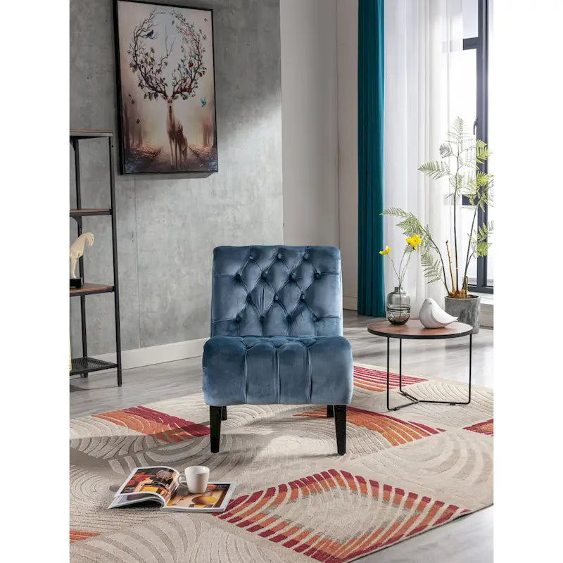 Chaise de loisirs rembourrée en velours pour le salon