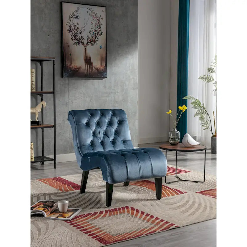 Chaise de loisirs rembourrée en velours pour le salon