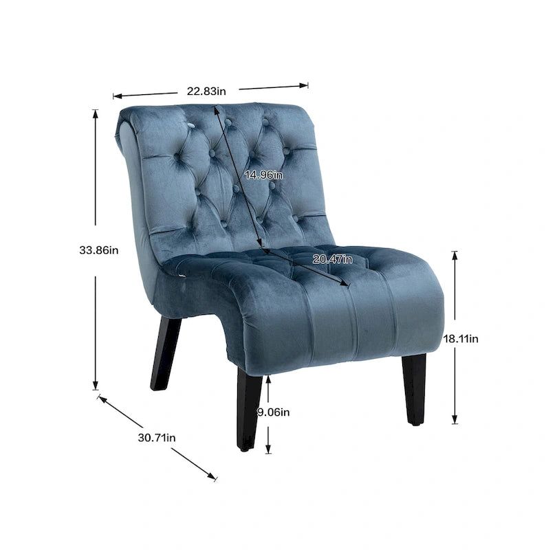 Chaise de loisirs rembourrée en velours pour le salon