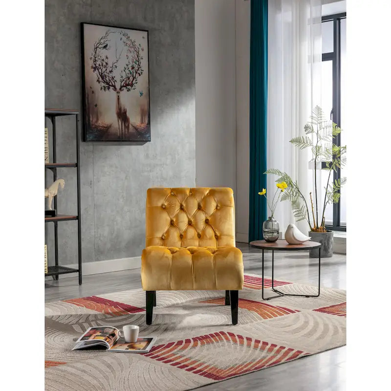 Chaise de loisirs rembourrée en velours pour le salon