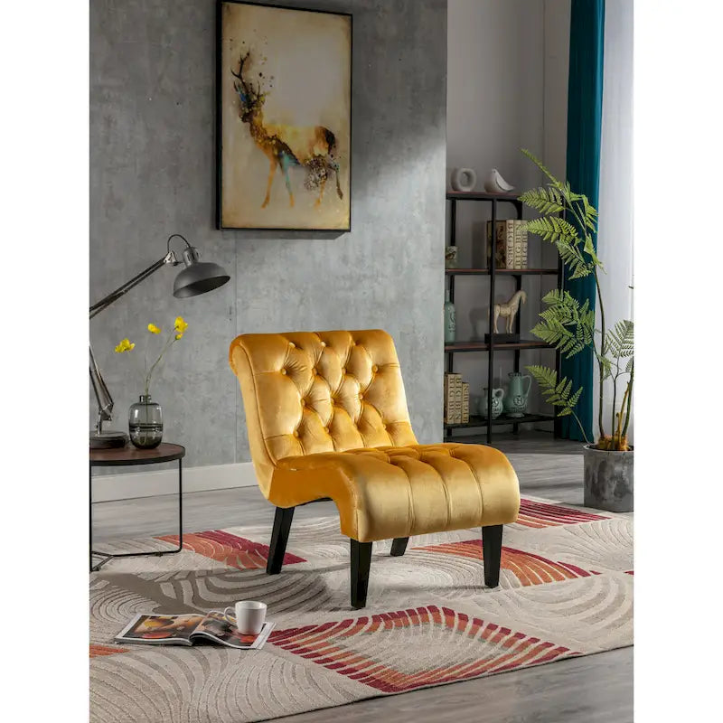 Chaise de loisirs rembourrée en velours pour le salon