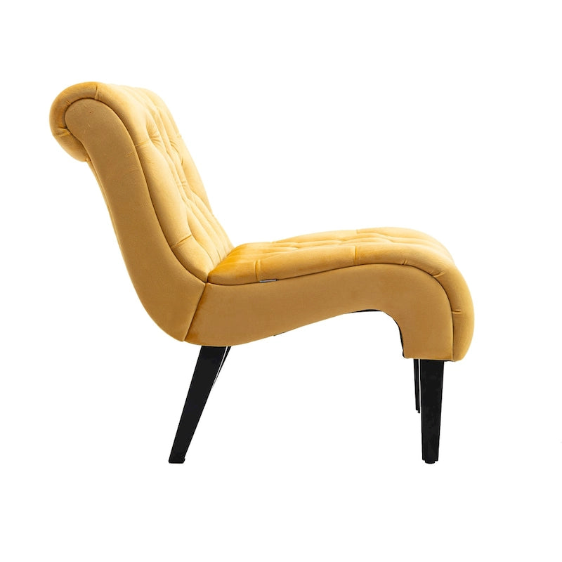 Chaise de loisirs rembourrée en velours pour le salon