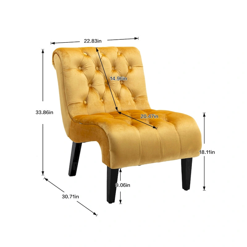 Chaise de loisirs rembourrée en velours pour le salon