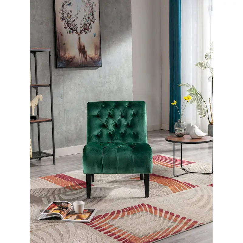 Chaise de loisirs rembourrée en velours pour le salon