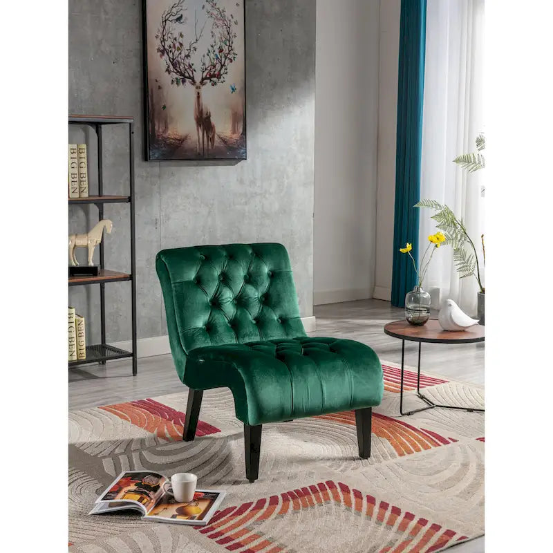 Chaise de loisirs rembourrée en velours pour le salon