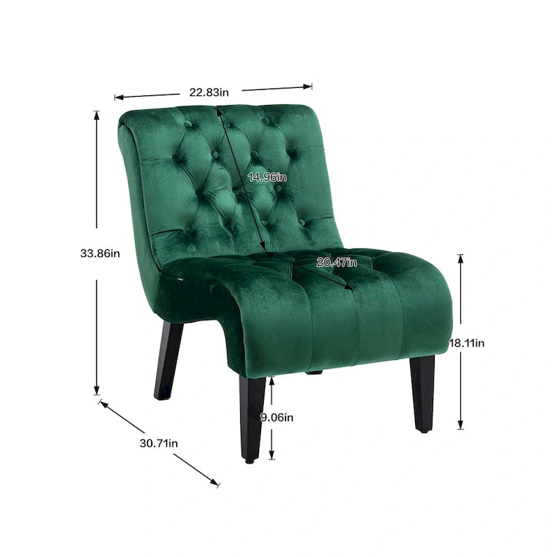 Chaise de loisirs rembourrée en velours pour le salon
