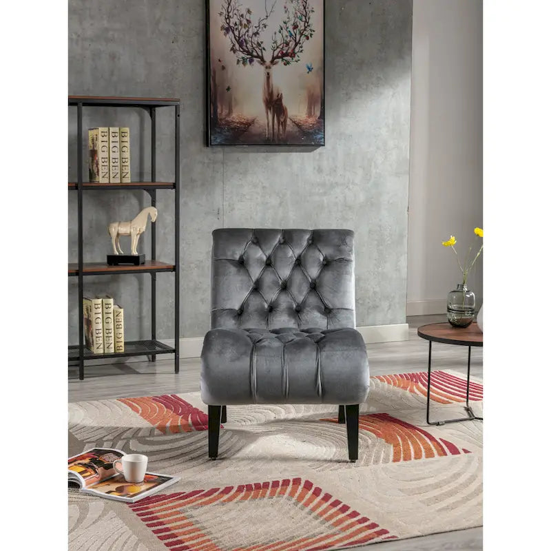 Chaise de loisirs rembourrée en velours pour le salon