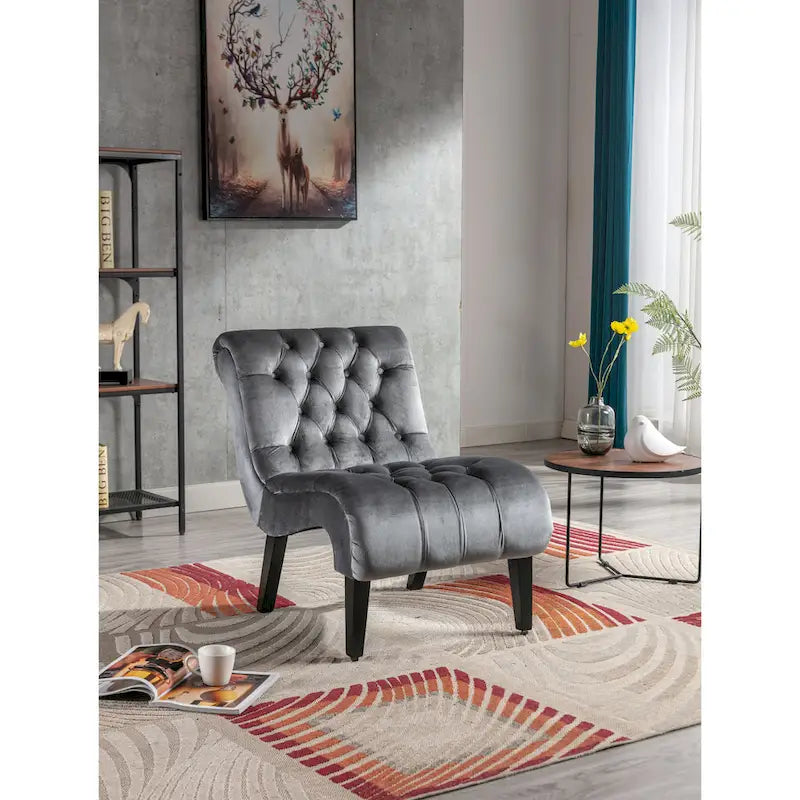 Chaise de loisirs rembourrée en velours pour le salon