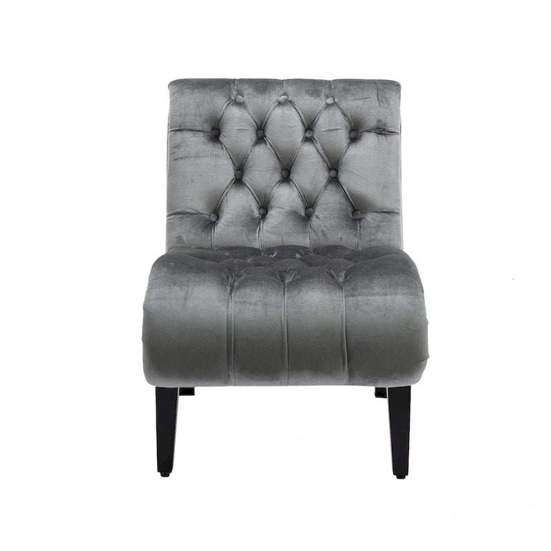 Chaise de loisirs rembourrée en velours pour le salon
