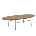 Table Basse Ovale Moderne d'Appoint avec Piètement en Acier Thermolaqué Blanc pour Bureau Domicile Salon Chambre à Coucher