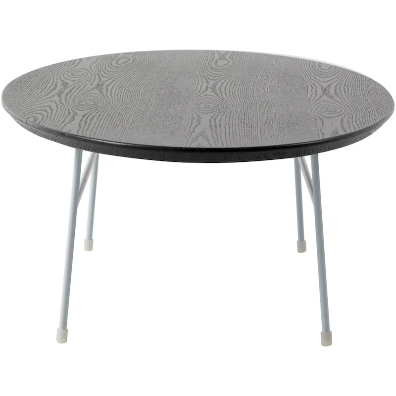 Table Basse Ovale Moderne d'Appoint avec Piètement en Acier Thermolaqué Blanc pour Bureau Domicile Salon Chambre à Coucher