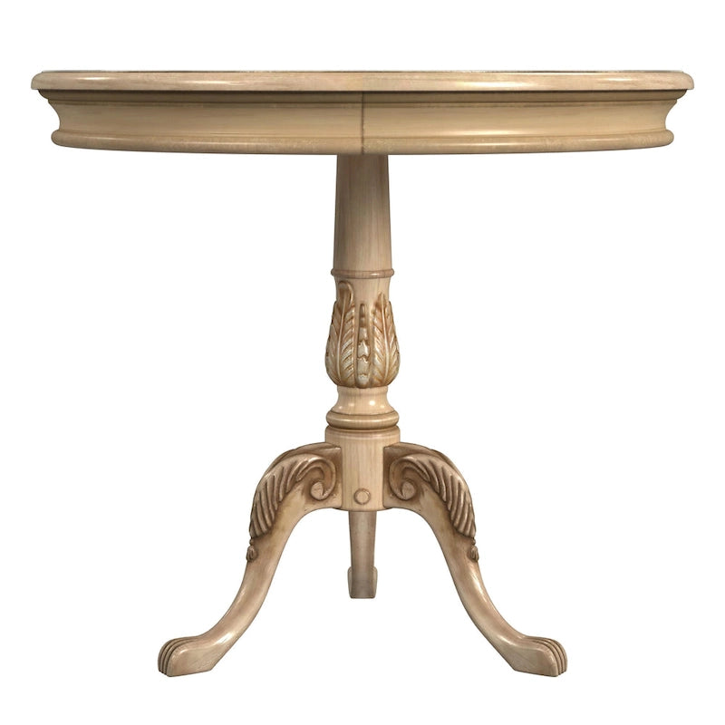 Table à piédestal ronde traditionnelle en bois, finition merisier foncé - Marron foncé