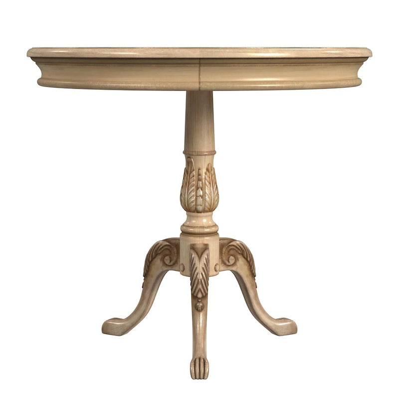 Table à piédestal ronde traditionnelle en bois, finition merisier foncé - Marron foncé
