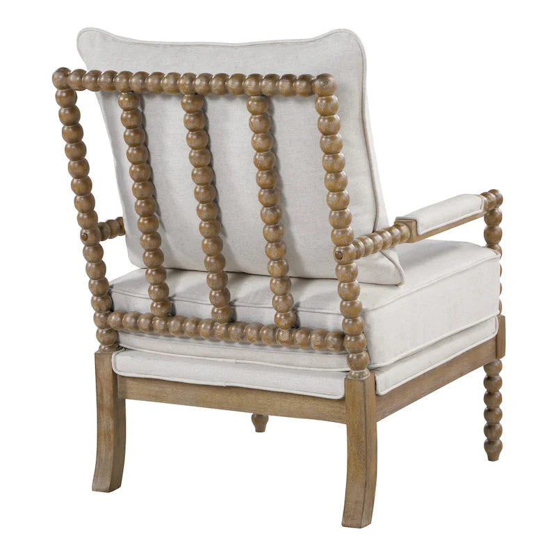 Chaise à fuseaux en tissu avec finition charbon brossé