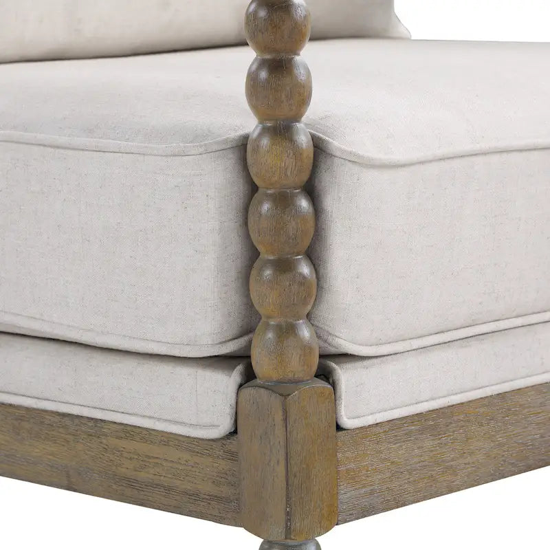 Chaise à fuseaux en tissu avec finition charbon brossé