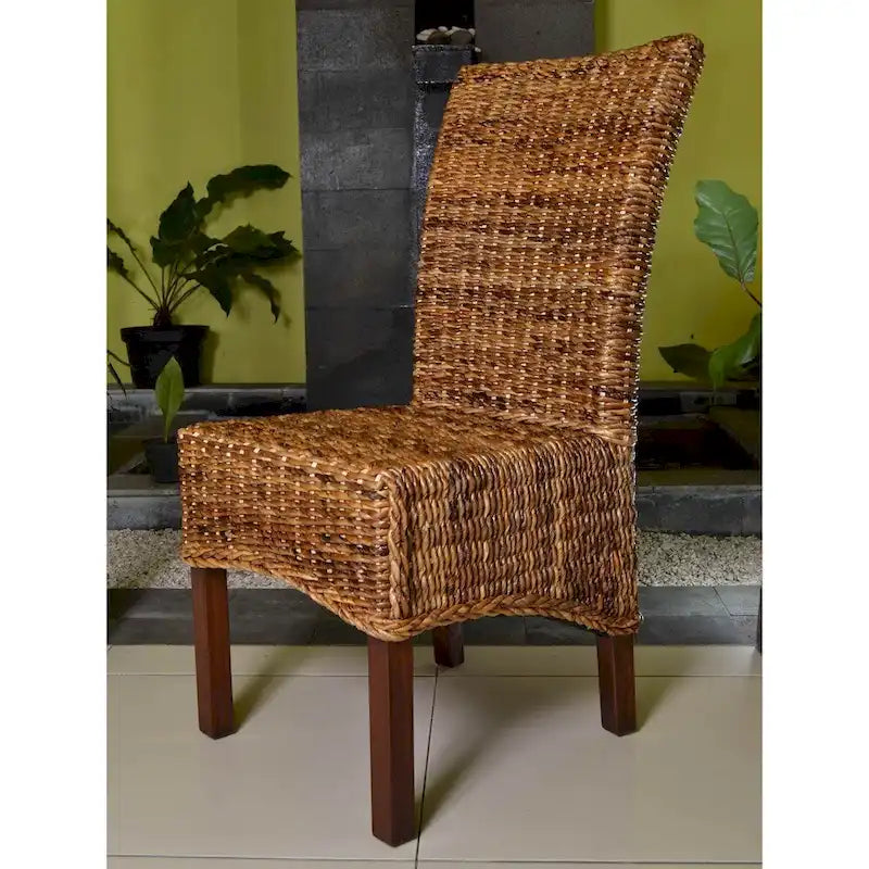 Chaise de salle à manger Abaca/Acajou Tressé