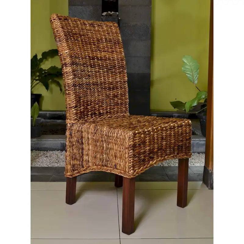 Chaise de salle à manger Abaca/Acajou Tressé