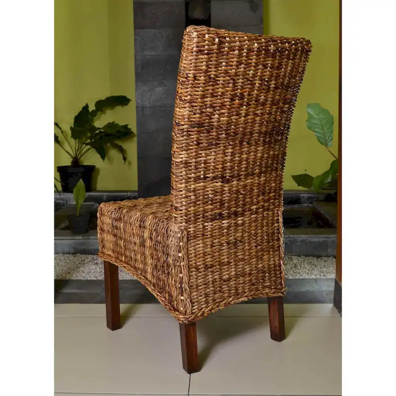 Chaise de salle à manger Abaca/Acajou Tressé