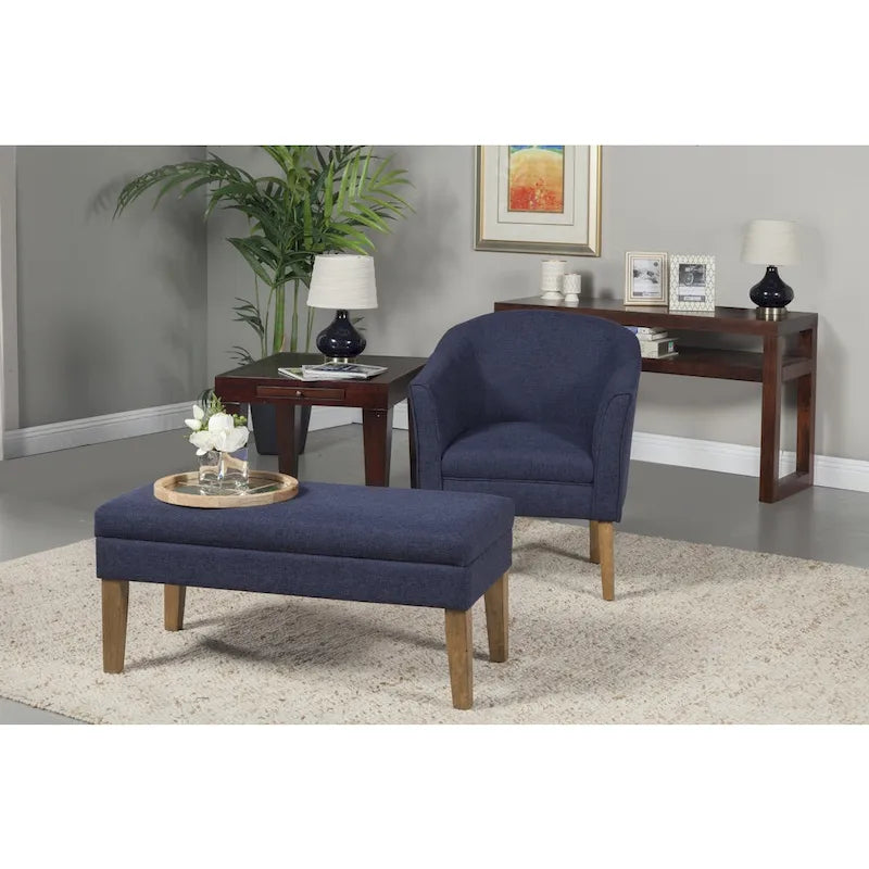 Fauteuil d'appoint texturé épais bleu marine