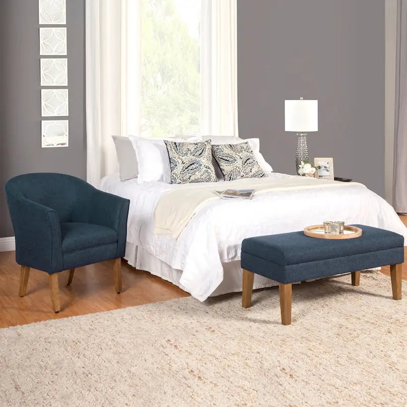 Fauteuil d'appoint texturé épais bleu marine