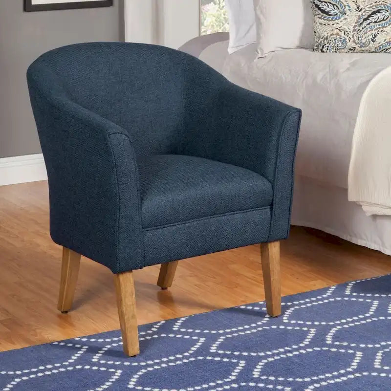 Fauteuil d'appoint texturé épais bleu marine