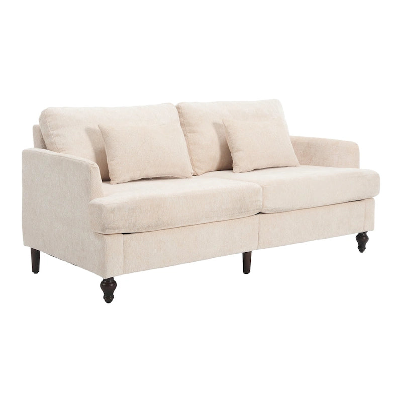 HOMEFUN Modern chenille Fabric Loveseat,2-Seat Upholstered Loveseat Sofa Modern Couch