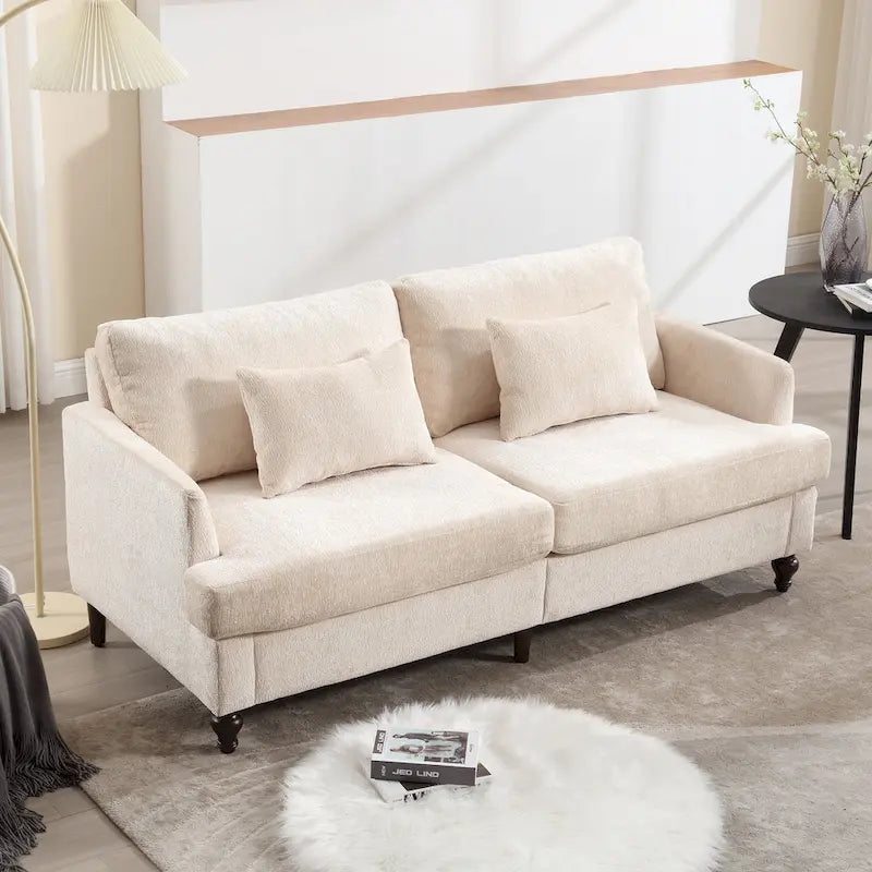 Causeuse moderne en tissu chenille, Causeuse 2 places, Canapé moderne