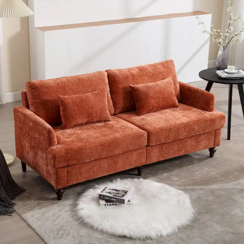 Causeuse moderne en tissu chenille, Causeuse 2 places, Canapé moderne