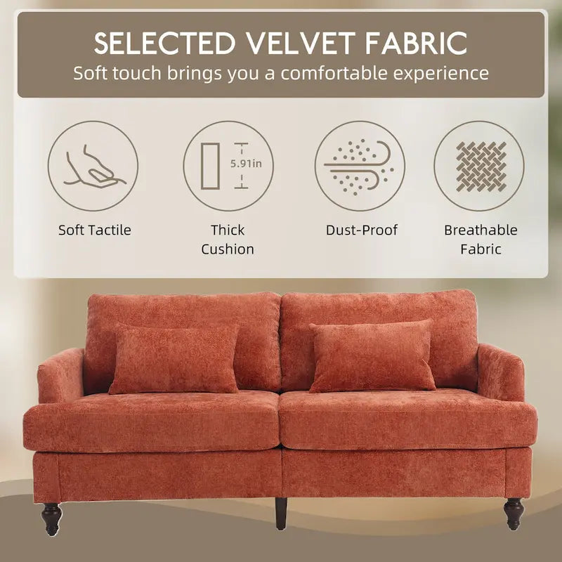 Causeuse moderne en tissu chenille, Causeuse 2 places, Canapé moderne