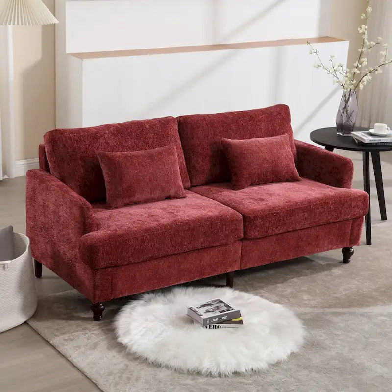 Causeuse moderne en tissu chenille, Causeuse 2 places, Canapé moderne