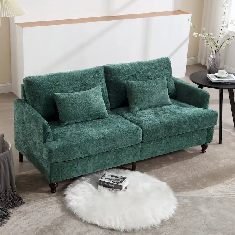 Causeuse moderne en tissu chenille, Causeuse 2 places, Canapé moderne